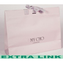 Taobao Elegant Slap-up Pink Kraft Paper Handmade Logo Moda bolsa de papel para la ropa y el regalo